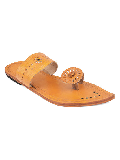 DESI COLOUR Mens Tan Ethnic Footwear/Punjabi Jutti