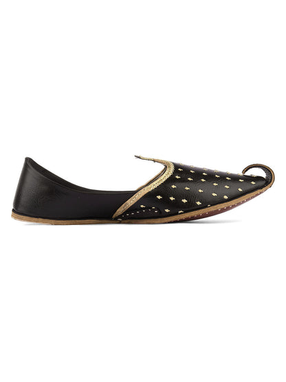 DESI COLOUR Mens Gold Ethnic Footwear/Punjabi Jutti