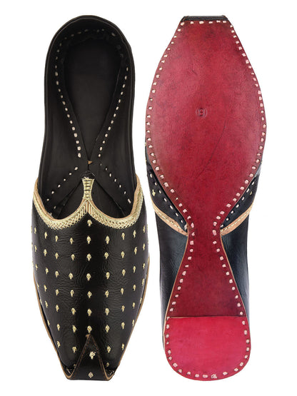 DESI COLOUR Mens Gold Ethnic Footwear/Punjabi Jutti