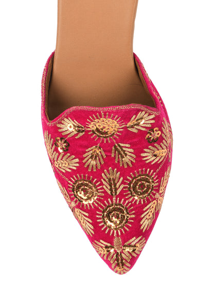 DESI COLOUR Women Pink Ethnic Punjabi Jutti