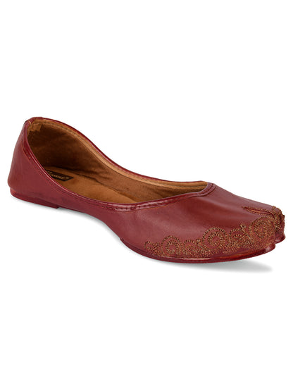 DESI COLOUR Women Brown Ethnic Punjabi Jutti