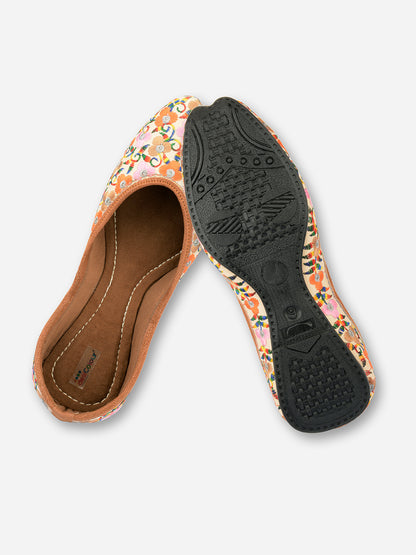 DESI COLOUR Women Multicoloured Printed Leather Ethnic Ballerinas Flats