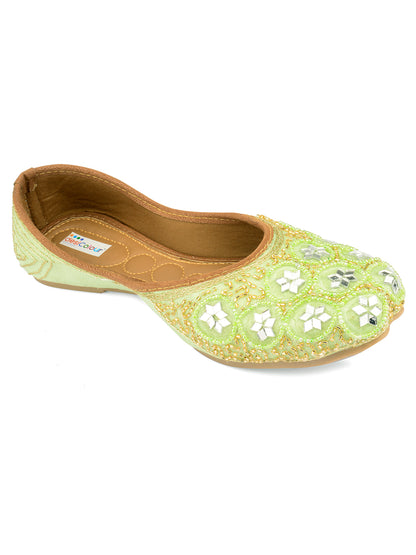 DESI COLOUR Women Blue Printed Ethnic Ballerinas Flats