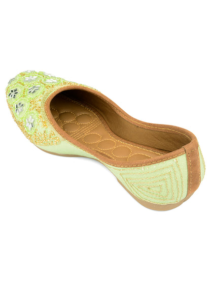 DESI COLOUR Women Blue Printed Ethnic Ballerinas Flats