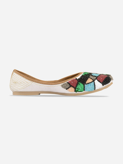 DESI COLOUR Women Multicoloured Ethnic Ballerinas Flats