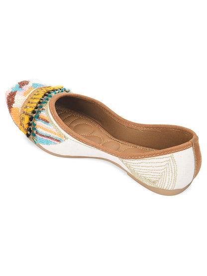 DESI COLOUR Women Multicoloured Ethnic Mojaris Flats