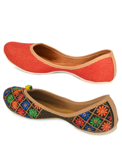 DESI COLOUR Women Multi Mojaris Flats