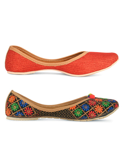 DESI COLOUR Women Multi Mojaris Flats