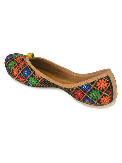 DESI COLOUR Women Multicoloured Embellished Mojaris