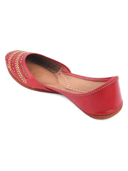 DESI COLOUR Women Tan Embellished Ballerinas