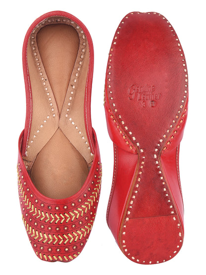 DESI COLOUR Women Tan Embellished Ballerinas