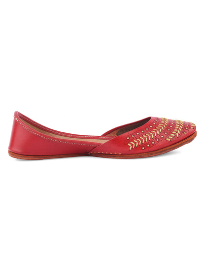 DESI COLOUR Women Tan Embellished Ballerinas