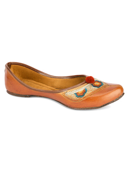 DESI COLOUR Women Tan Solid Ballerinas