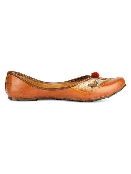 DESI COLOUR Women Tan Solid Ballerinas