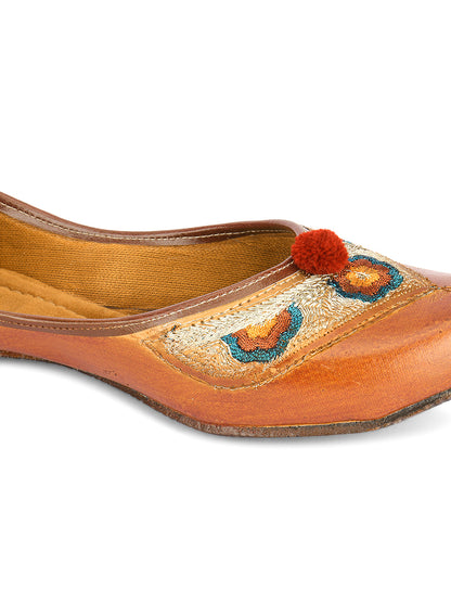 DESI COLOUR Women Tan Solid Ballerinas