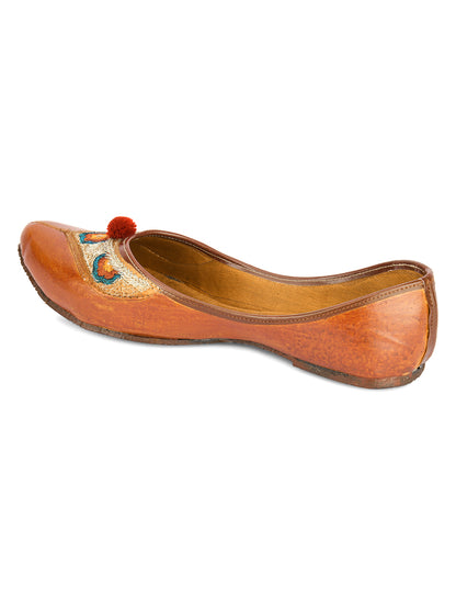 DESI COLOUR Women Tan Solid Ballerinas