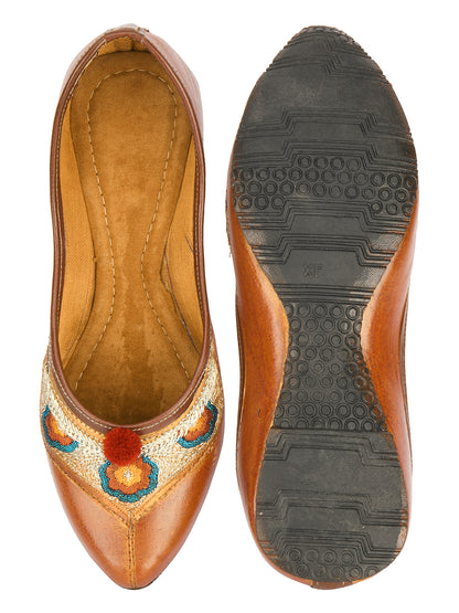 DESI COLOUR Women Tan Solid Ballerinas