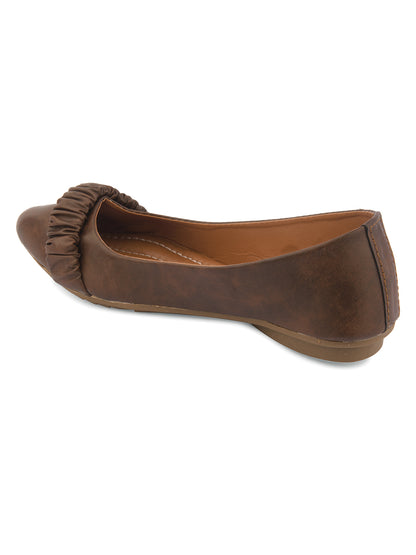 DESI COLOUR Women Brown Ballerinas Flats