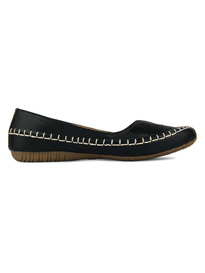 DESI COLOUR Women Black Ballerinas Flats