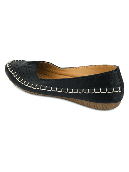 DESI COLOUR Women Black Ballerinas Flats