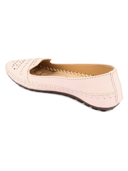 DESI COLOUR Women Pink Ballerinas with Laser Cuts Flats