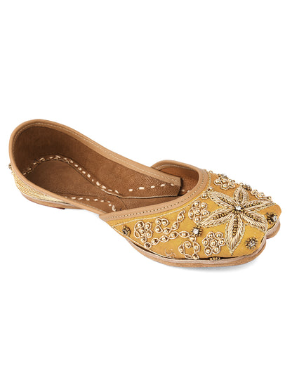 DESI COLOUR Women Brown Ethnic Mojaris Flats