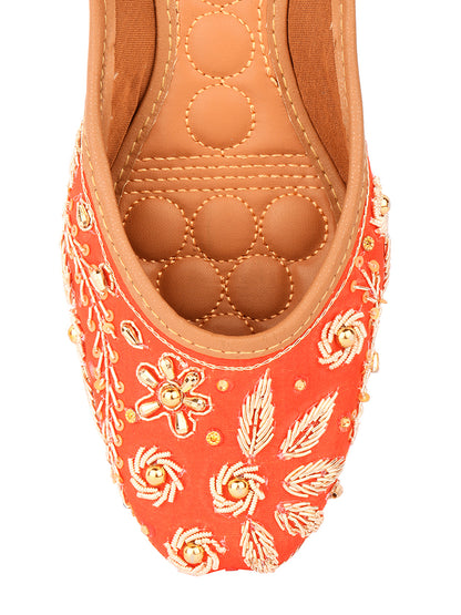 DESI COLOUR Women Brown Ethnic Mojaris Flats