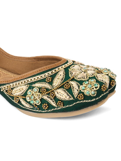 DESI COLOUR Women Yellow Ethnic Mojaris Flats