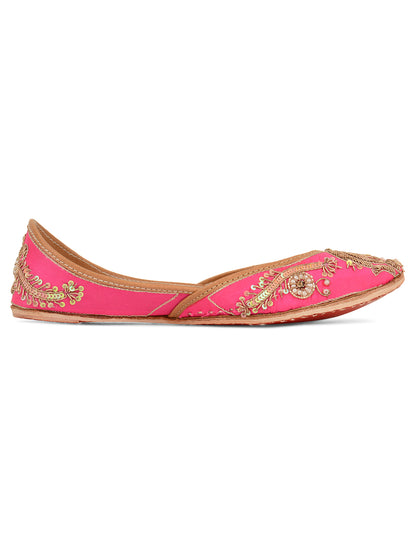 DESI COLOUR Women Pink Ethnic Flats