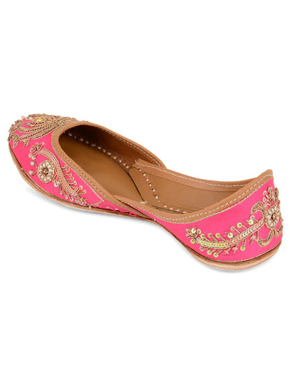 DESI COLOUR Women Pink Ethnic Flats