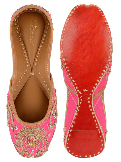 DESI COLOUR Women Pink Ethnic Flats