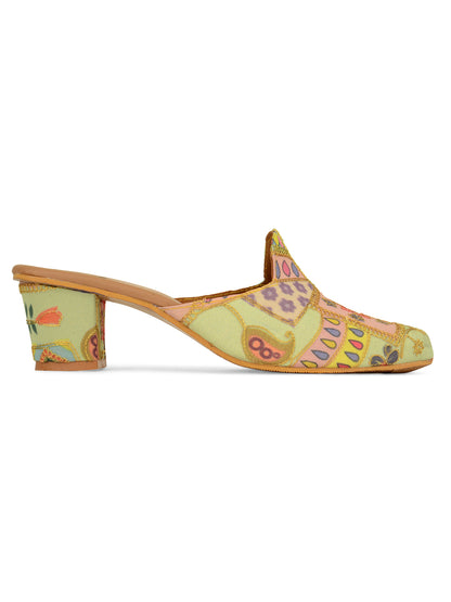 DESI COLOUR Multicoloured Ethnic Block Mules