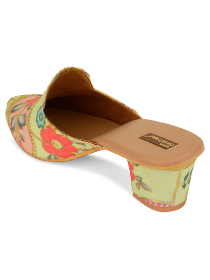 DESI COLOUR Multicoloured Ethnic Block Mules