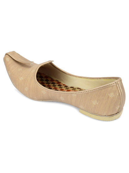 DESI COLOUR Mens Gold Ethnic Footwear/Punjabi Jutti